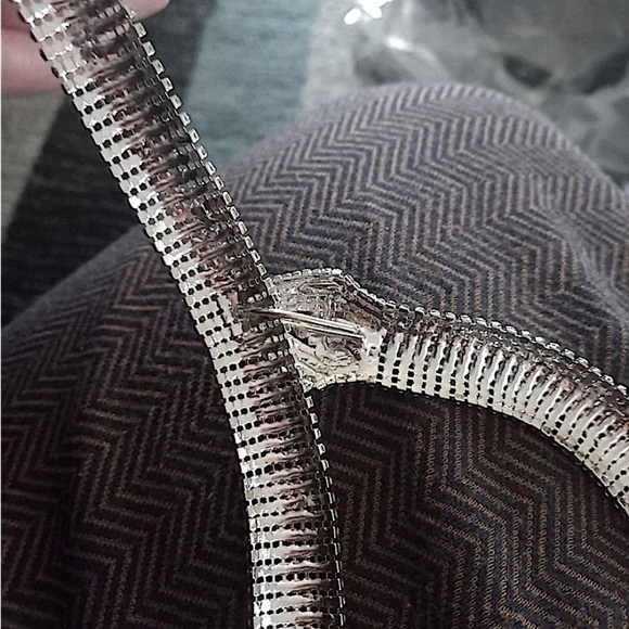 Silver Snake Crystal Choker Rhinestone Necklace - Picture 7 of 10